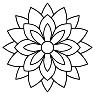 Mandala süs deseni ana hat biçimi