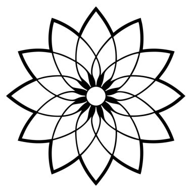 Mandala süs deseni ana hat biçimi