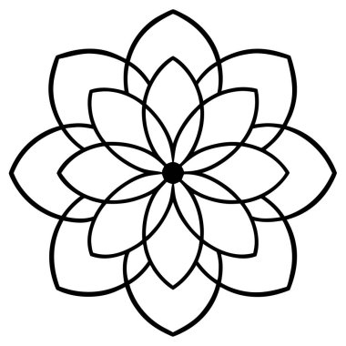 Mandala süs deseni ana hat biçimi