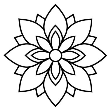 Mandala süs deseni ana hat biçimi