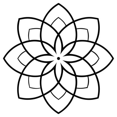 Mandala süs deseni ana hat biçimi