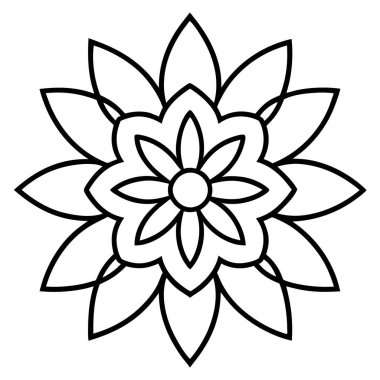 Mandala süs deseni ana hat biçimi