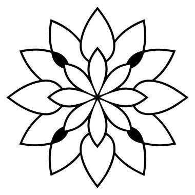 Mandala süs deseni ana hat biçimi