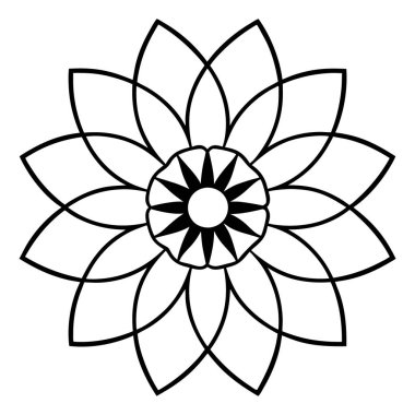 Mandala süs deseni ana hat biçimi