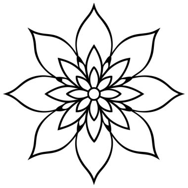 Mandala süs deseni ana hat biçimi