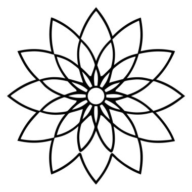 Mandala süs deseni ana hat biçimi