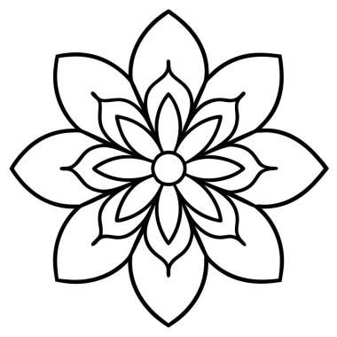 Mandala süs deseni ana hat biçimi