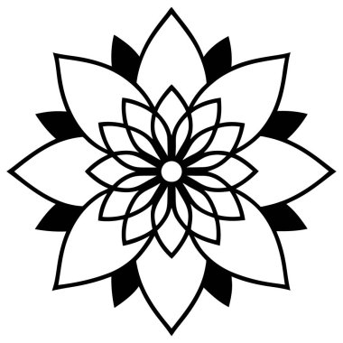 Mandala süs deseni ana hat biçimi