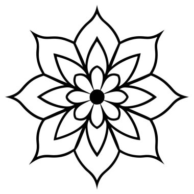 Mandala süs deseni ana hat biçimi