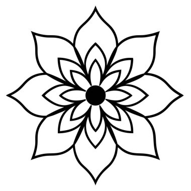 Mandala süs deseni ana hat biçimi