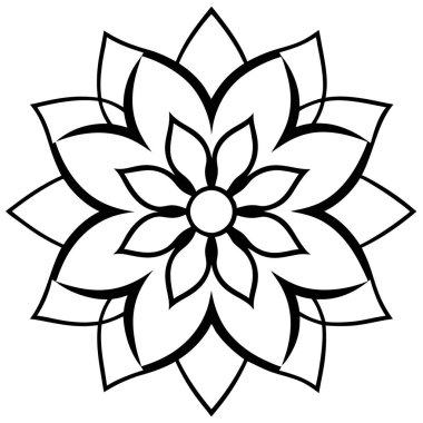 Mandala süs deseni ana hat biçimi