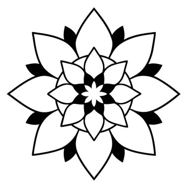 Mandala süs deseni ana hat biçimi