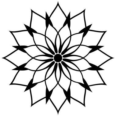 Mandala süs deseni ana hat biçimi