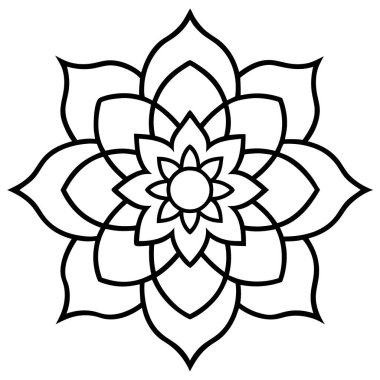 Mandala süs deseni ana hat biçimi