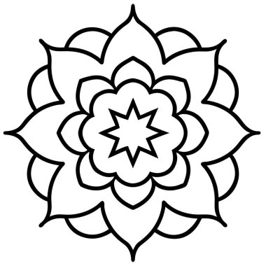 Mandala süs deseni ana hat biçimi