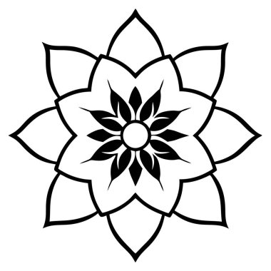 Mandala süs deseni ana hat biçimi