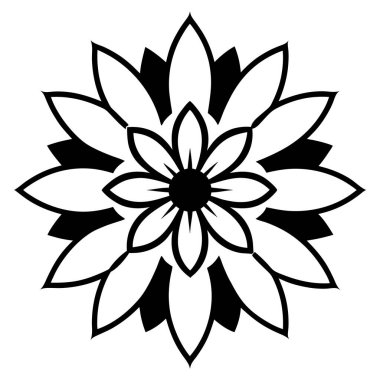 Mandala süs deseni ana hat biçimi