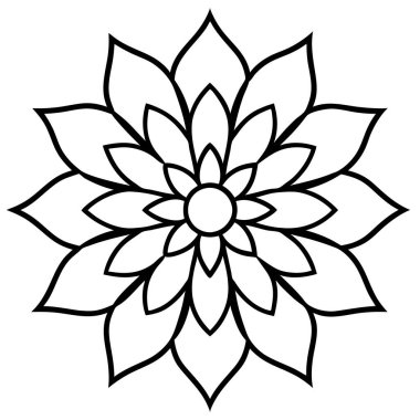 Mandala süs deseni ana hat biçimi