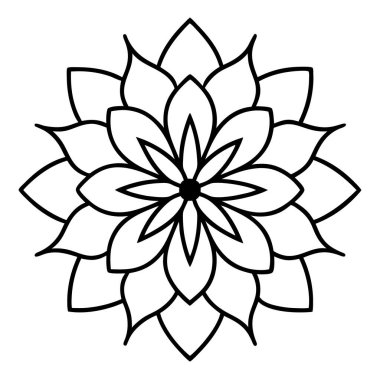 Mandala süs deseni ana hat biçimi