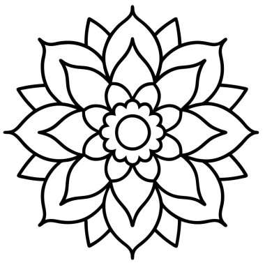 Mandala süs deseni ana hat biçimi