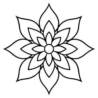 Mandala süs deseni ana hat biçimi