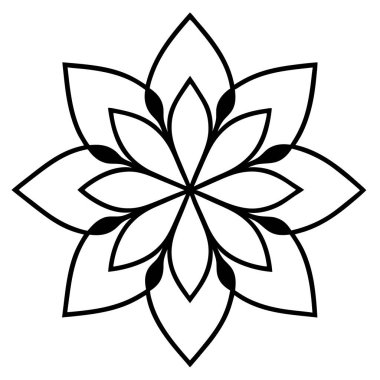 Mandala süs deseni ana hat biçimi