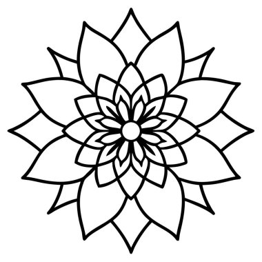 Mandala süs deseni ana hat biçimi