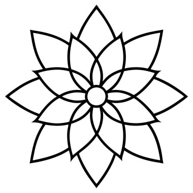 Mandala süs deseni ana hat biçimi