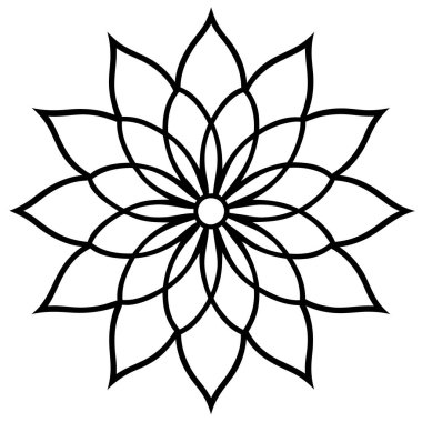 Dekoratif mandala taslak biçimi, Mandala desenli el çizimi