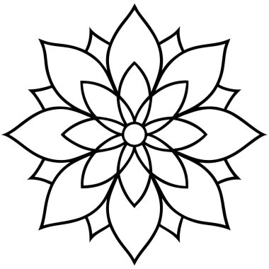 Dekoratif mandala taslak biçimi, Mandala desenli el çizimi