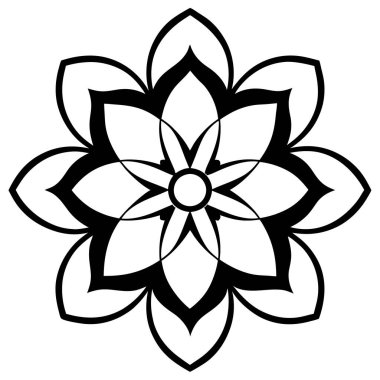 Dekoratif mandala taslak biçimi, Mandala desenli el çizimi