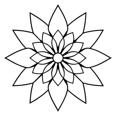 Dekoratif mandala taslak biçimi, Mandala desenli el çizimi