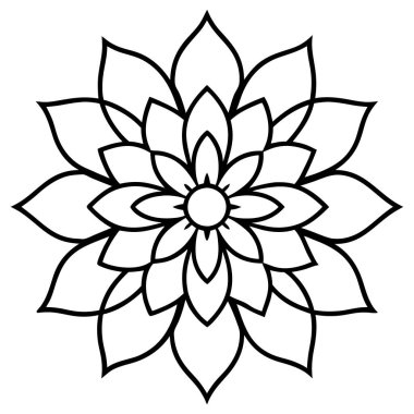 Dekoratif mandala taslak biçimi, Mandala desenli el çizimi