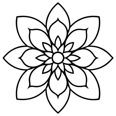 Dekoratif mandala taslak biçimi, Mandala desenli el çizimi