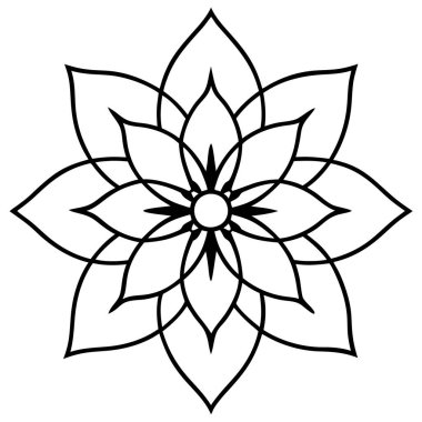 Dekoratif mandala taslak biçimi, Mandala desenli el çizimi