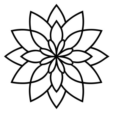 Dekoratif mandala taslak biçimi, Mandala desenli el çizimi