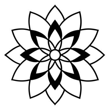 Dekoratif mandala taslak biçimi, Mandala desenli el çizimi