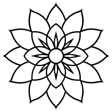 Dekoratif mandala taslak biçimi, Mandala desenli el çizimi