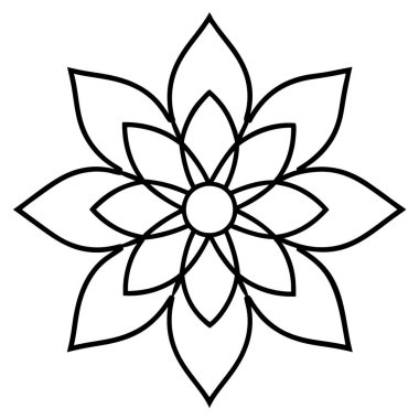 Dekoratif mandala taslak biçimi, Mandala desenli el çizimi