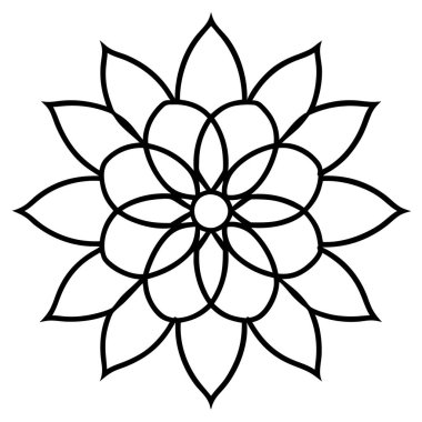 Dekoratif mandala taslak biçimi, Mandala desenli el çizimi