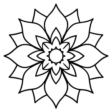 Dekoratif mandala taslak biçimi, Mandala desenli el çizimi