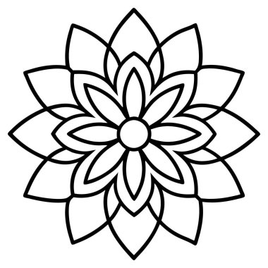 Dekoratif mandala taslak biçimi, Mandala desenli el çizimi