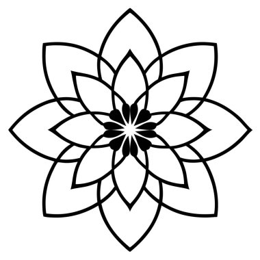 Dekoratif mandala taslak biçimi, Mandala desenli el çizimi