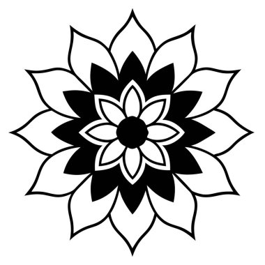 Dekoratif mandala taslak biçimi, Mandala desenli el çizimi