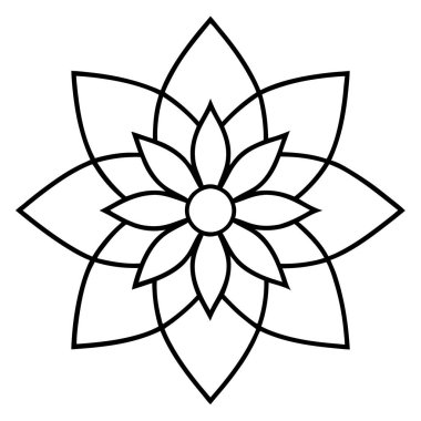 Dekoratif mandala taslak biçimi, Mandala desenli el çizimi