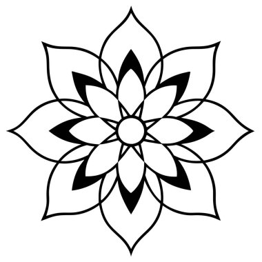 Dekoratif mandala taslak biçimi, Mandala desenli el çizimi