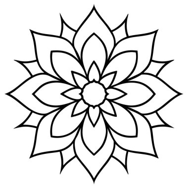 Dekoratif mandala taslak biçimi, Mandala desenli el çizimi