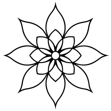 Dekoratif mandala taslak biçimi, Mandala desenli el çizimi