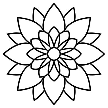 Dekoratif mandala taslak biçimi, Mandala desenli el çizimi