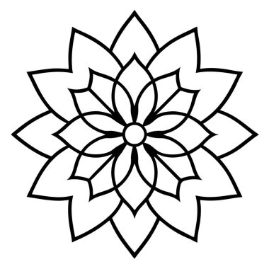 Dekoratif mandala taslak biçimi, Mandala desenli el çizimi